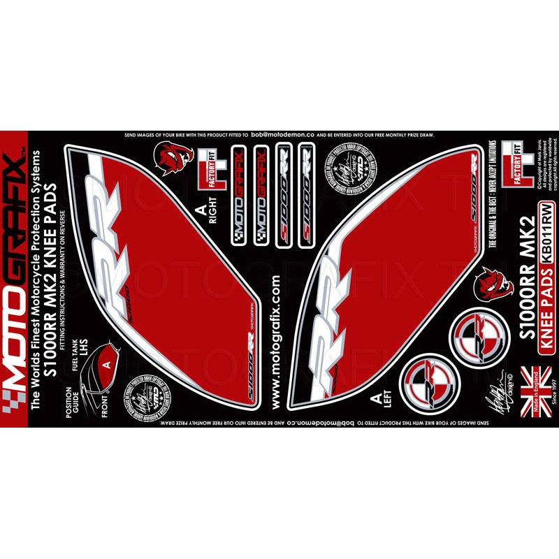 KB011RW KNEE BODY PAD MOTO GRAFIX (モトグラフィックス) 適合車種BMW S1000RR(15-18)   KB011RW 10,786円