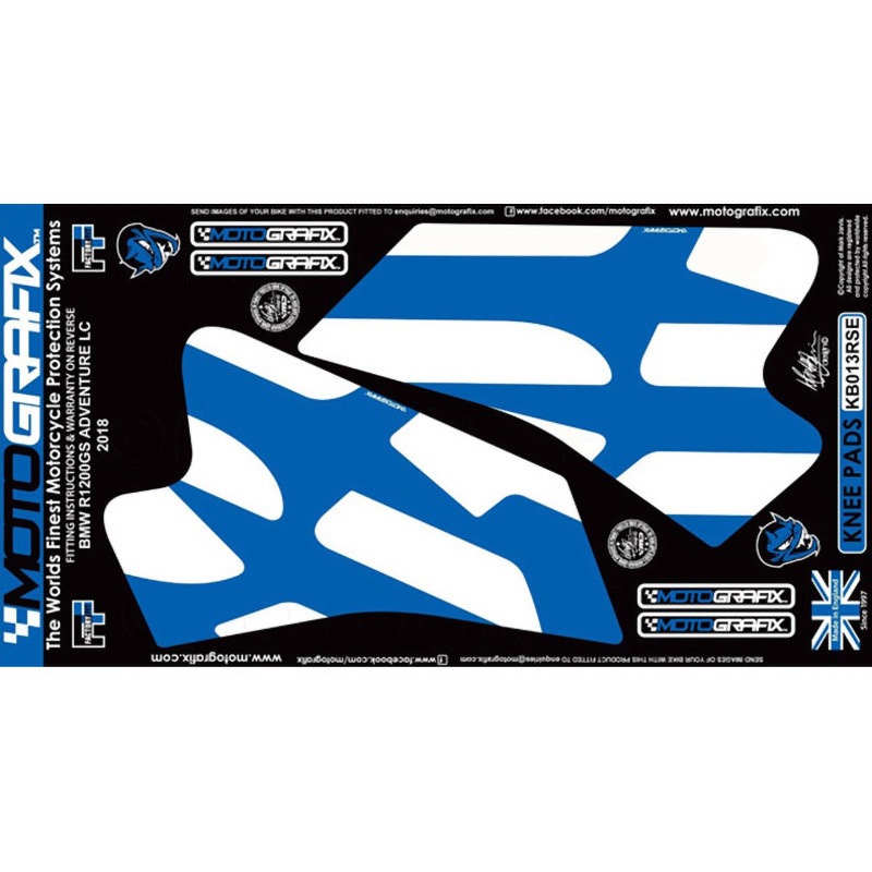 KB013RSE KNEE BODY PAD MOTO GRAFIX (モトグラフィックス) 適合車種BMW R1200GS Adventure LC(18-) 色Blue with White   KB013RSE