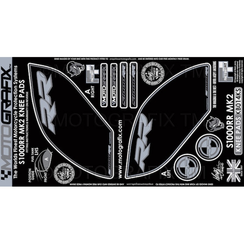 KB014KS KNEE BODY PAD MOTO GRAFIX (モトグラフィックス) 適合車種BMW S1000RR MK2 色BLACK/SILVER   KB014KS 11,535円
