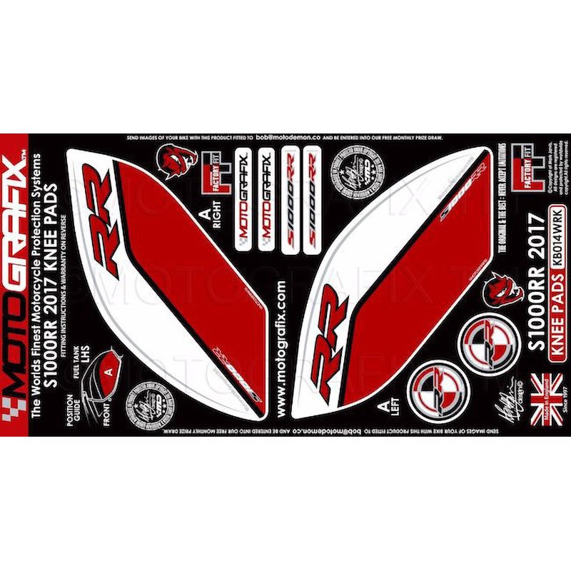 KB014WRK KNEE BODY PAD MOTO GRAFIX (モトグラフィックス) 適合車種BMW S1000RR(17/18) 色WHITE/RED/BLACK   KB014WRK