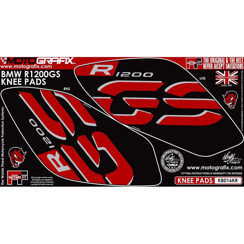 KB016KR KNEE BODY PAD MOTO GRAFIX (モトグラフィックス) 適合車種BMW R1200GS(17/18) 色BLACK/RED   KB016KR