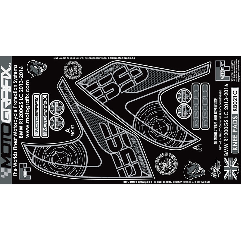 KB021C KNEE BODY PAD MOTO GRAFIX (モトグラフィックス) 適合車種BMW R1200GS LC(13-16) 色CARBON   KB021C