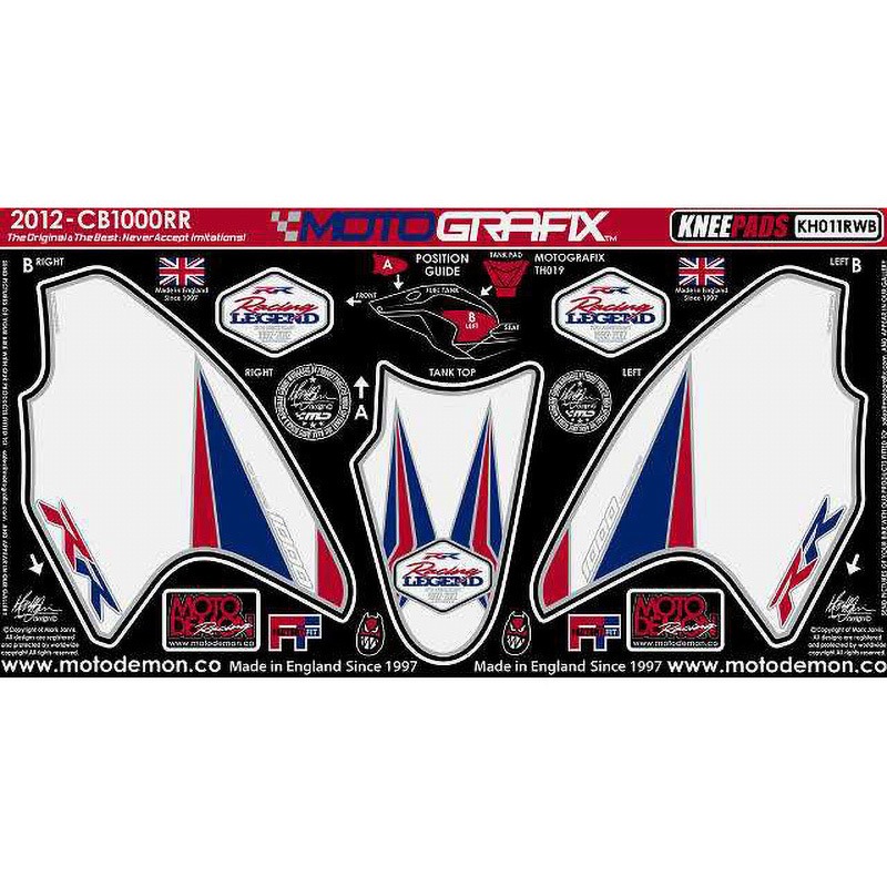 KH011RWB KNEE BODY PAD MOTO GRAFIX (モトグラフィックス) 適合車種HONDA CBR1000RR FIREBLADE(12-)   KH011RWB