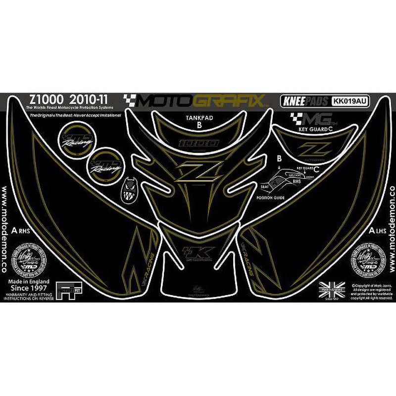KK019AU KNEE BODY PAD/TANK PAD MOTO GRAFIX (モトグラフィックス) 適合車種KAWASAKI Z1000(10-)