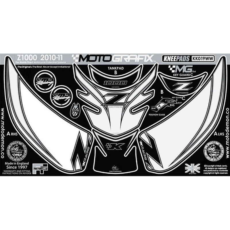 KK019WW KNEE BODY PAD/TANK PAD MOTO GRAFIX (モトグラフィックス) 適合車種KAWASAKI Z1000(10-)