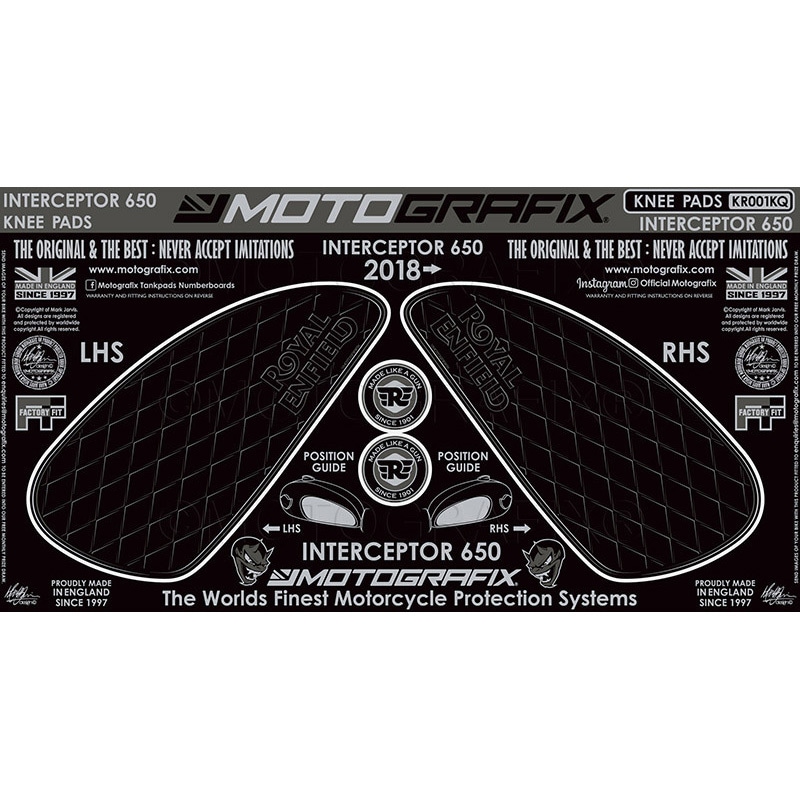 KR001KQ KNEE BODY PAD MOTO GRAFIX (モトグラフィックス) 適合車種Royal Enfield Interceptor650(18-21) 色Black with Grey & Metallic Silver   KR001KQ