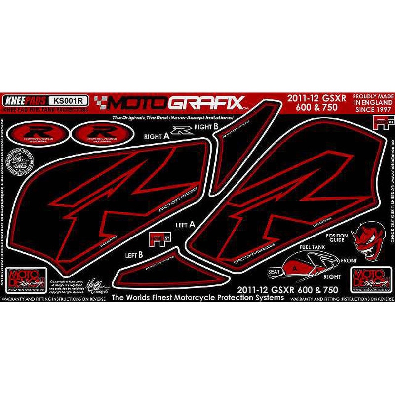 KS001R KNEE BODY PAD MOTO GRAFIX (モトグラフィックス) 適合車種SUZUKI GSX-R600/750L1/L2(11-)   KS001R