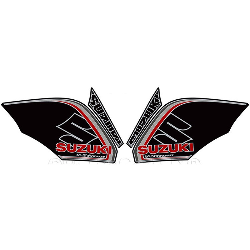 KS004KR KNEE BODY PAD MOTO GRAFIX (モトグラフィックス) 適合車種SUZUKI V-Strom DL650 XT(17-21) Black with Grey， Red & Metallic Silver色   KS004KR