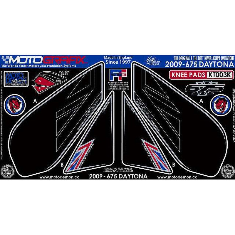 KT003K KNEE BODY PAD MOTO GRAFIX (モトグラフィックス) 適合車種TRIUMPH DAYTONA675(09-)   KT003K