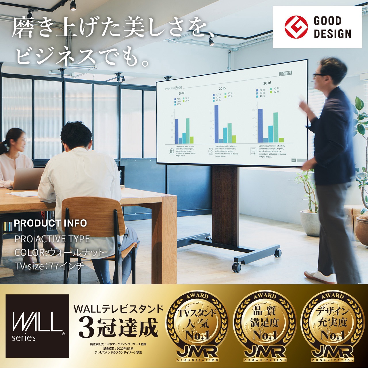 WLTVD5111 WALL テレビスタンドPROアクティブタイプ 1台 WALL 【通販