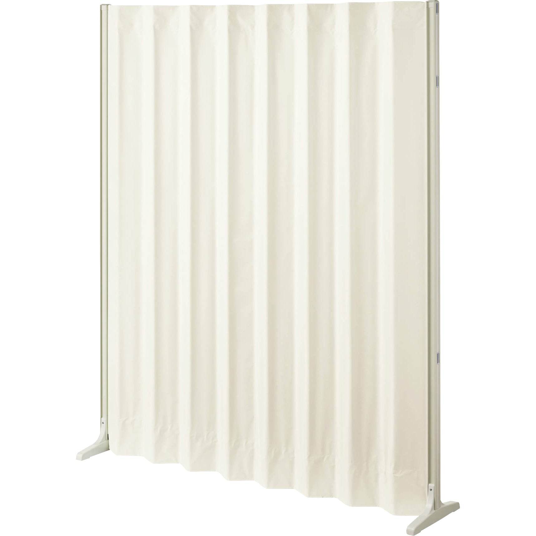 HW-K35 アコーディオンスクリーン LION (ライオン事務器) 抗菌レザータイプ キャスター付 パールホワイト色 幅1500mm奥行340mm高さ1800mm  HW-K35