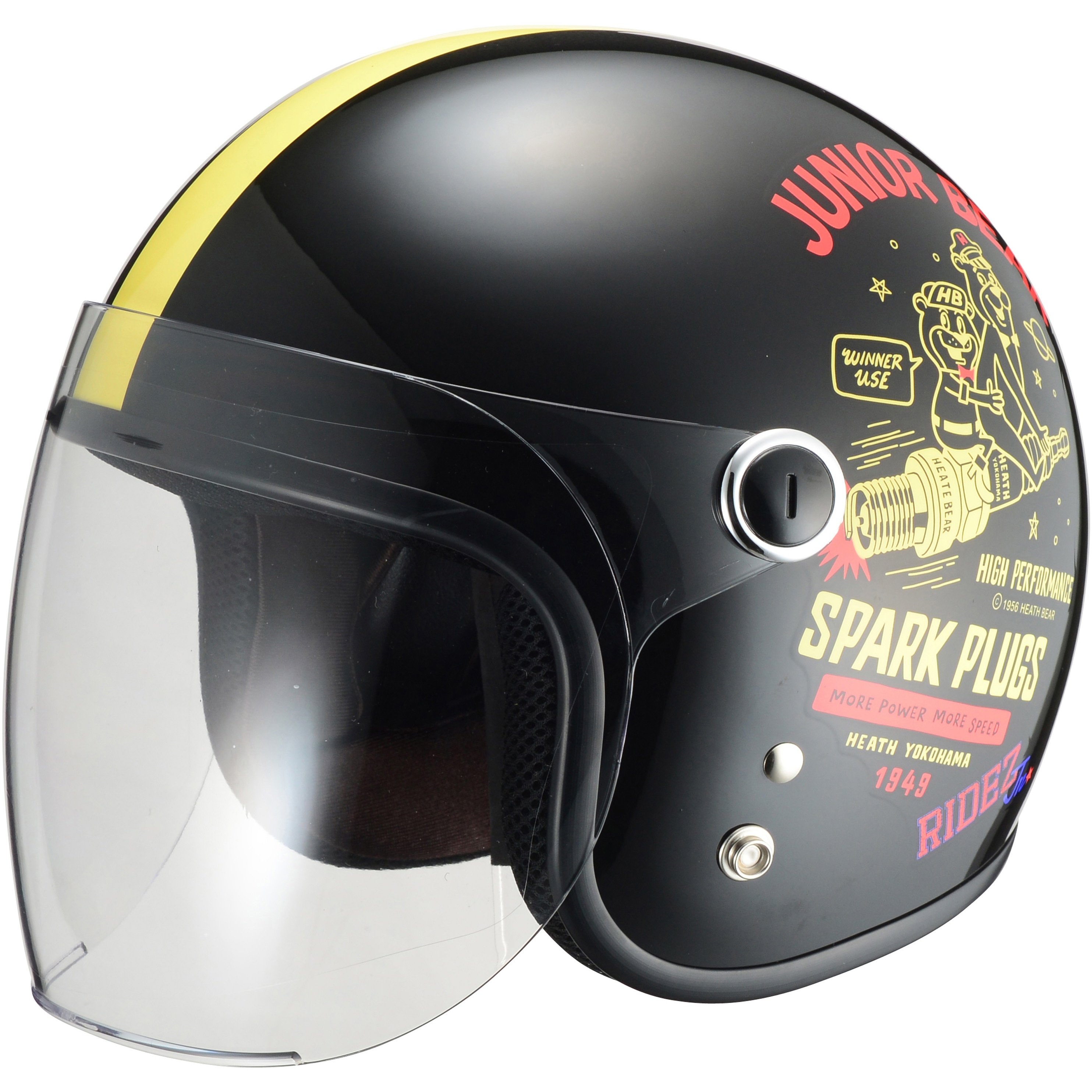 Jr SPARK PLUGS 子ども用シールド付きバイクジェットヘルメット