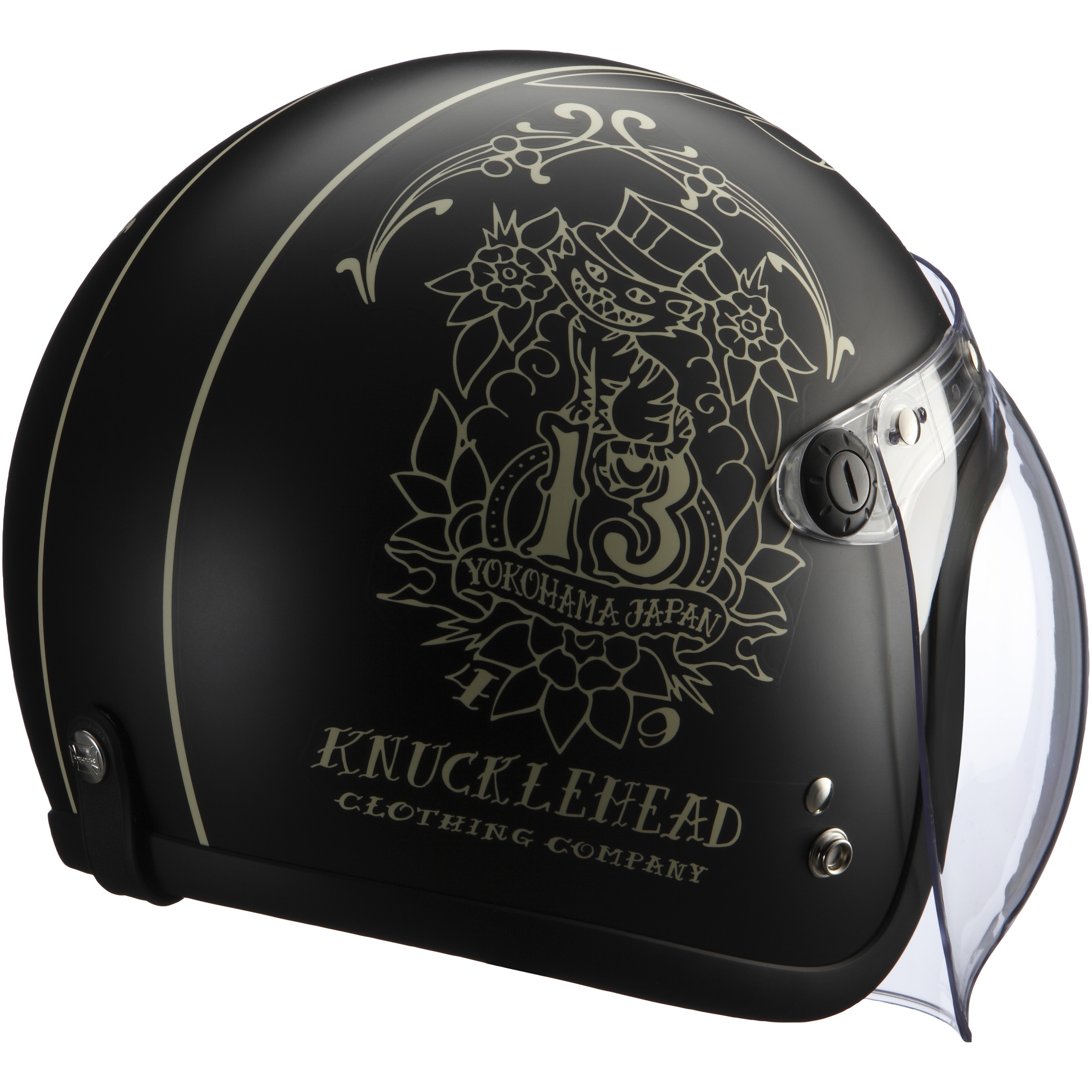 NH-WildCat2-MATT BLACK WildCat2 バイク用ナックルジェットヘルメット