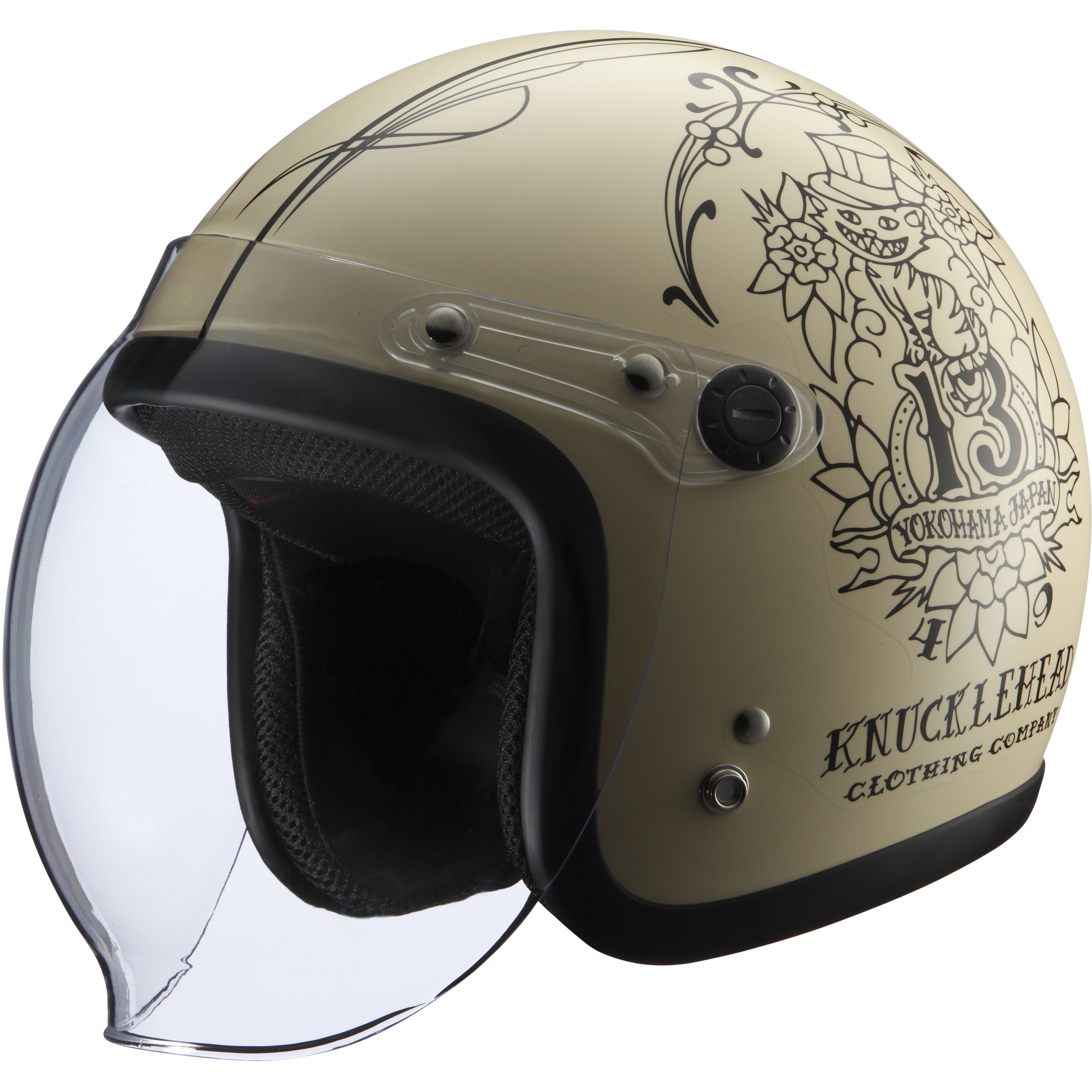 KNUCKLE HEAD ヘルメット WildCat2 BB2レインボーシールド 送料無料】【在庫有】ライズ(RIDEZ) シールド付き ジェット