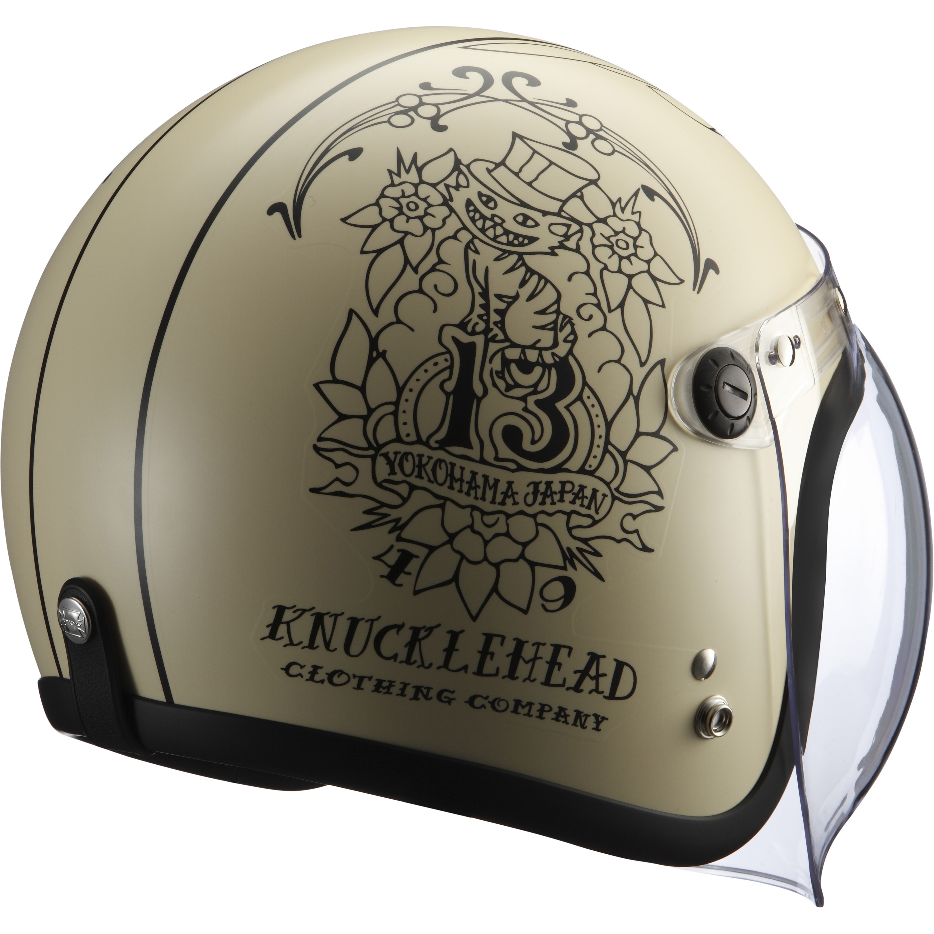 NH-WildCat2-MATT IVORY WildCat2 バイク用ナックルジェット