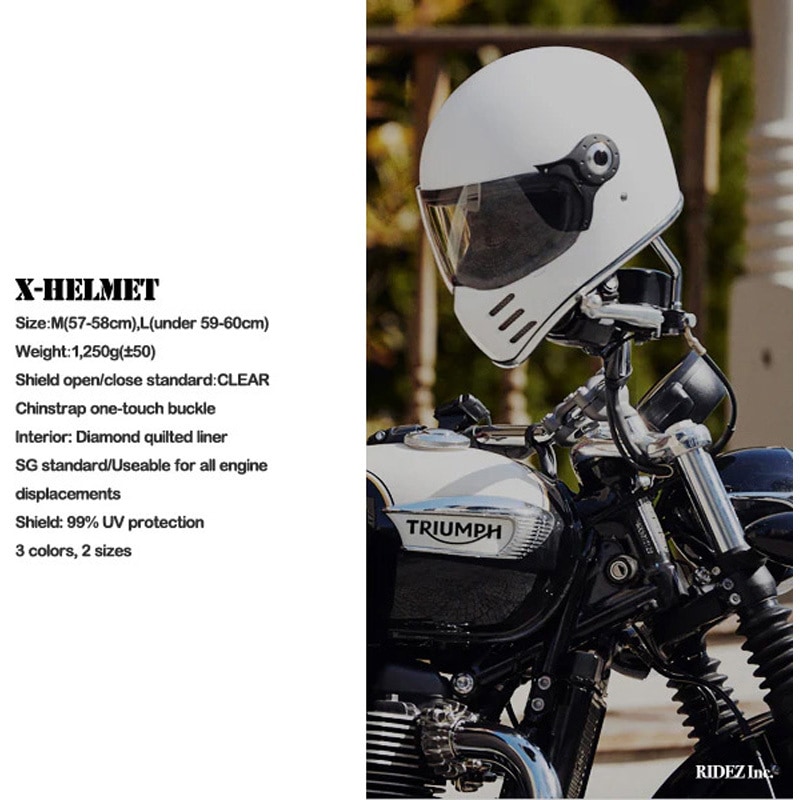 RH-X-BK-Mサイズ RIDEZ X HELMET MATT BLACK バイク用フルフェイス