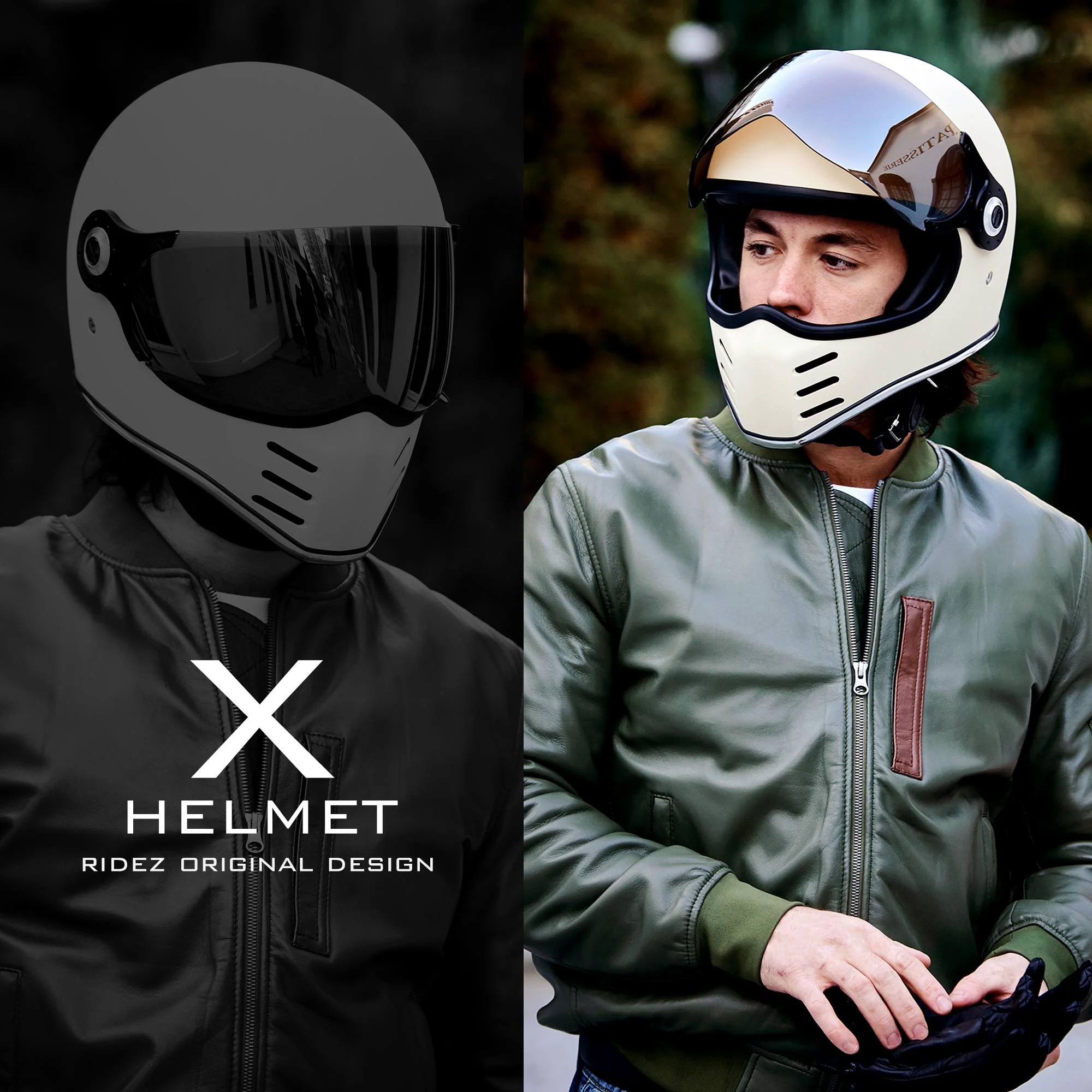 RH-X-BK-Lサイズ RIDEZ X HELMET MATT BLACK バイク用フルフェイス