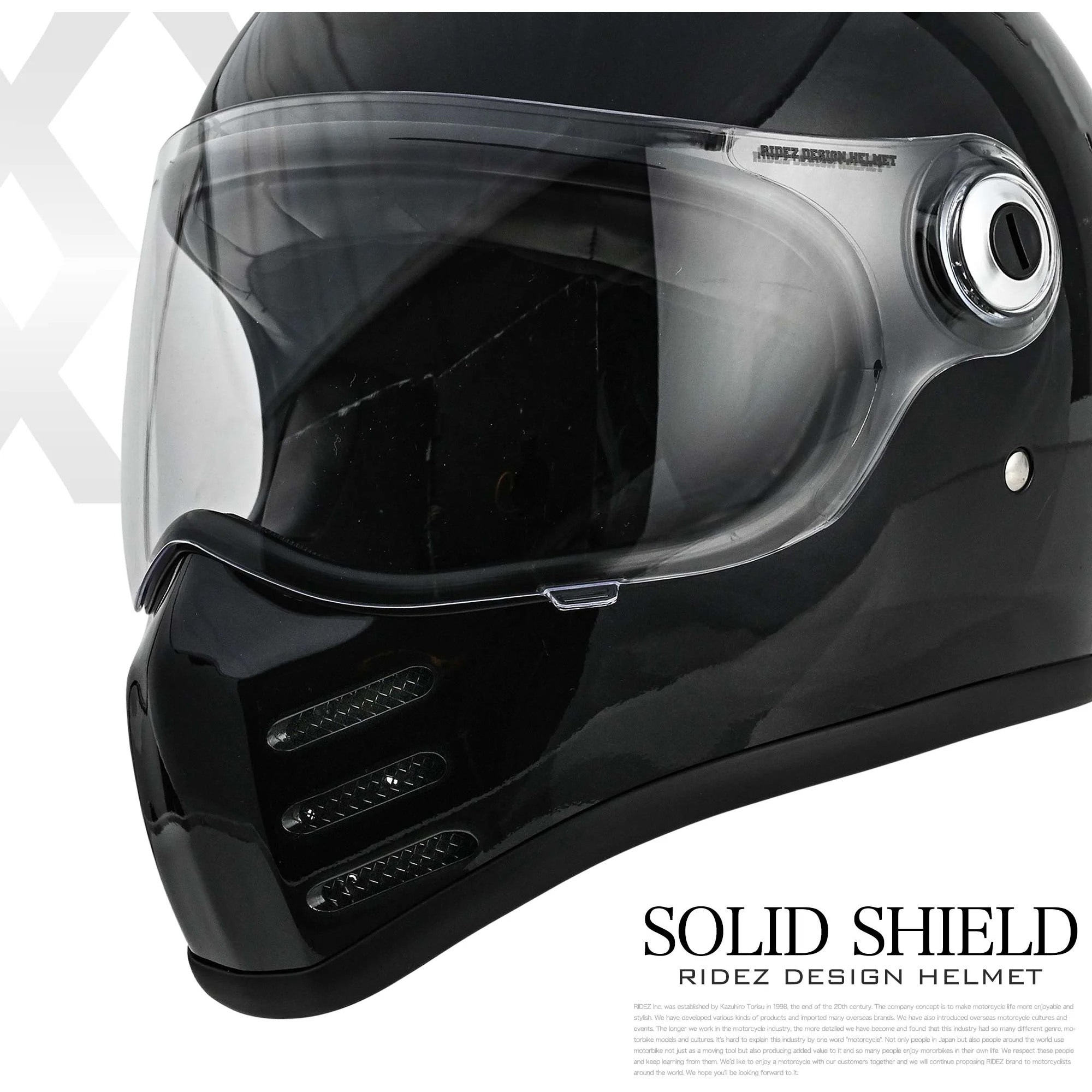RH-X-BK-Lサイズ RIDEZ X HELMET MATT BLACK バイク用フルフェイス
