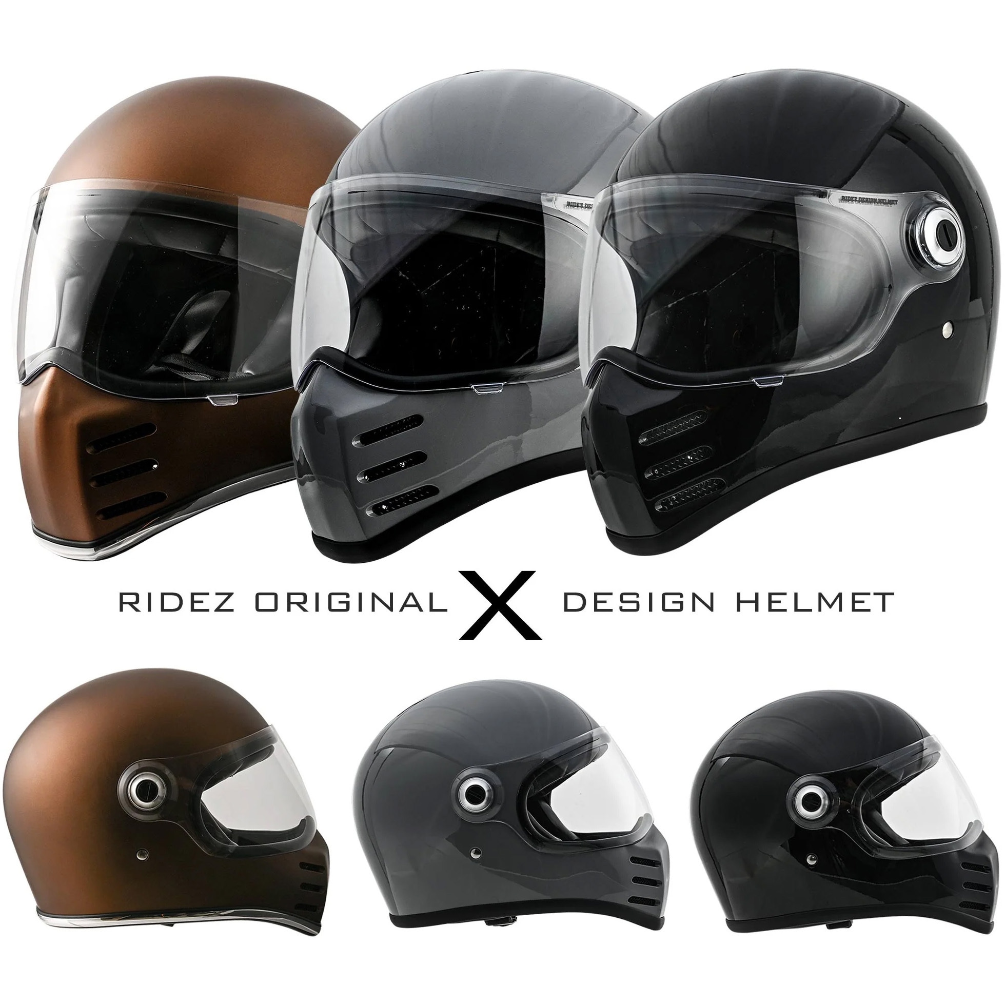 RH-X-BK-Lサイズ RIDEZ X HELMET MATT BLACK バイク用フルフェイス