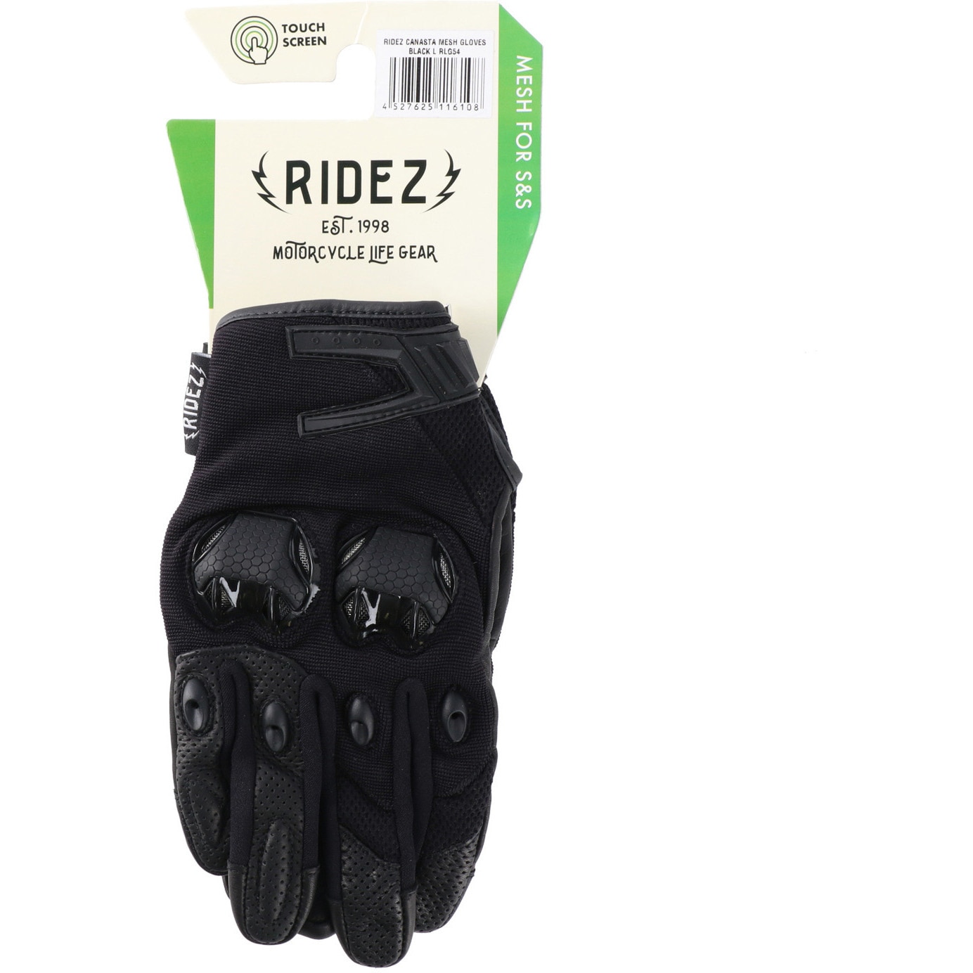 RLG54-BK-M CANASTA RLG54-BK バイク用メッシュグローブ RIDEZ(ライズ