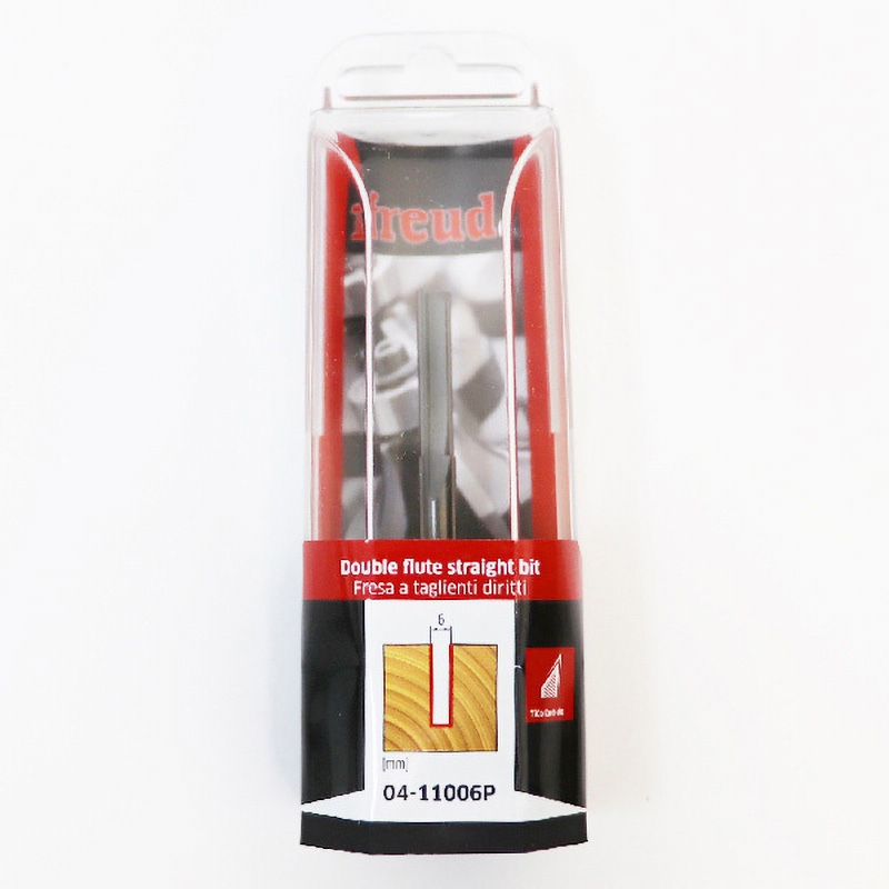 04-11006P ダブルフルートストレートビット Freud 刃径6mm軸径6mm全長76.2mm 1本 04-11006P