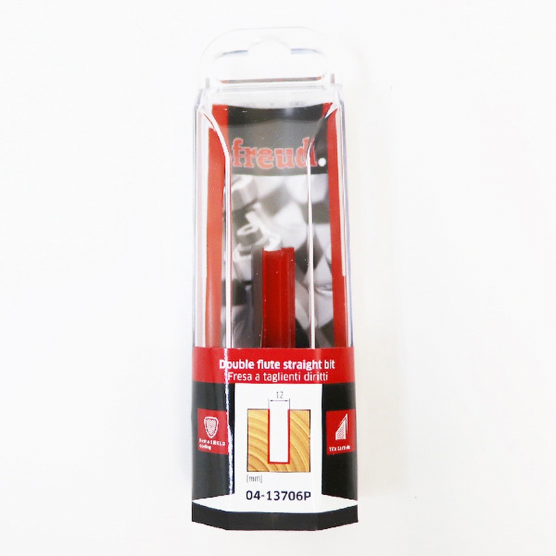 04-13706P ダブルフルートストレートビット Freud 刃径12mm軸径6mm全長68mm 1本 04-13706P