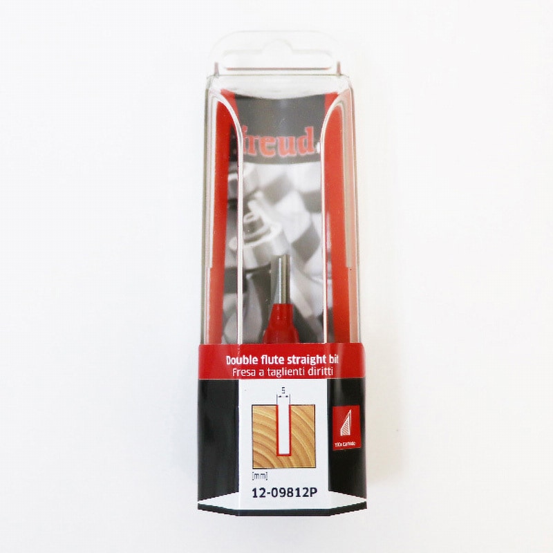 12-09812P ダブルフルートストレートビット Freud 刃径5mm軸径12mm全長57mm 1本 12-09812P
