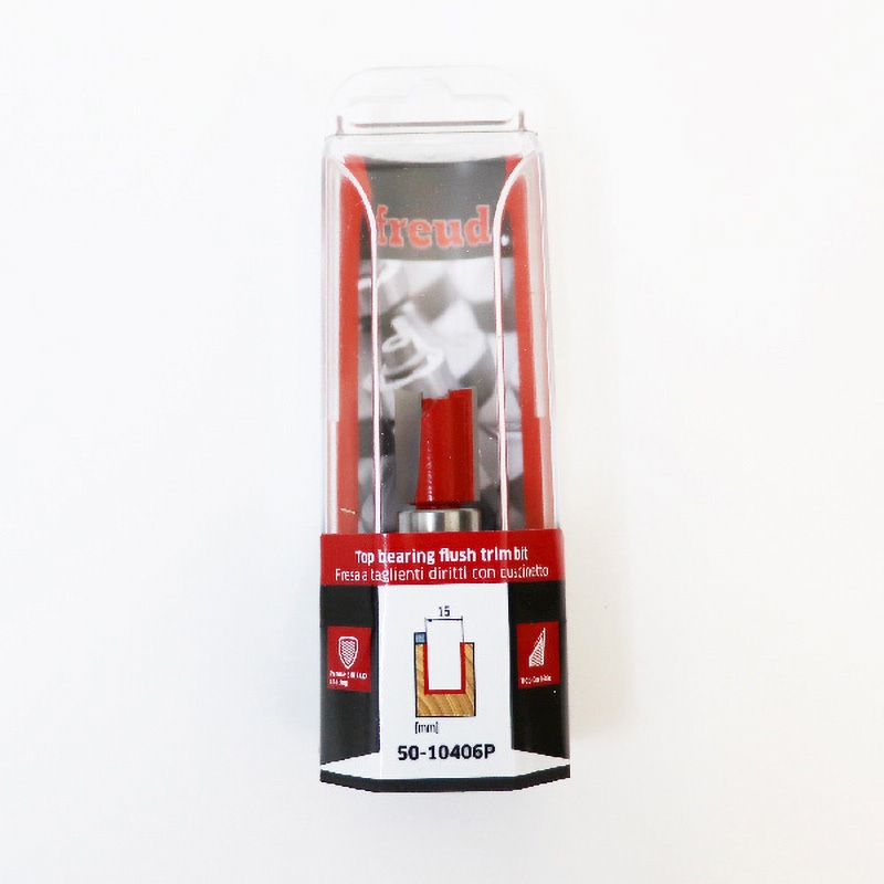 50-10406P トップベアリングフラッシュトリムビット Freud 刃径15mm軸径6mm全長60mm 1本 50-10406P