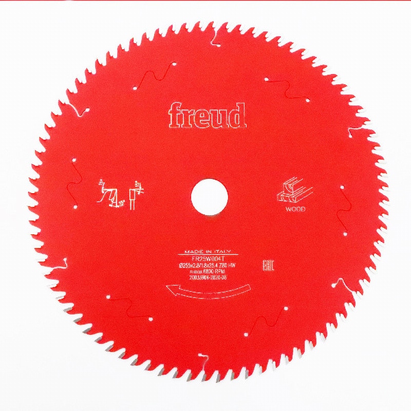 FR25W004T 丸のこ用ブレード Freud 木材用 刃数80刃 外径255mm穴径25.4mm  FR25W004T