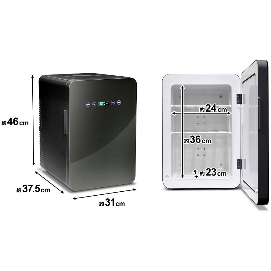 VS-440BK 家庭用・車載用 2電源対応 24L ダブルペルチェ冷温庫 (保冷