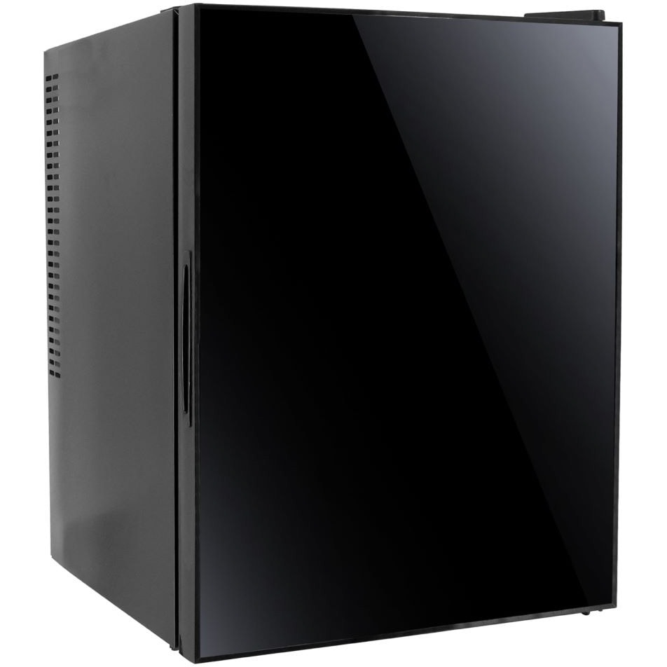 Hanx-Home 40L ペルチェ式 ワンドア冷蔵庫 （木目ドア）グレーウッド （本体）マットホワイト 左右両開き 4段階温度調節 小型