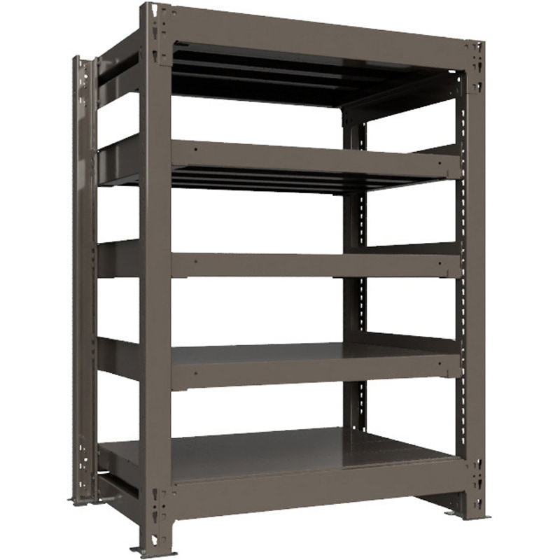 重量ラック ボルトレス 1000kg 単体 高さ1200mm モノタロウ グレー色 5段 間口900mm