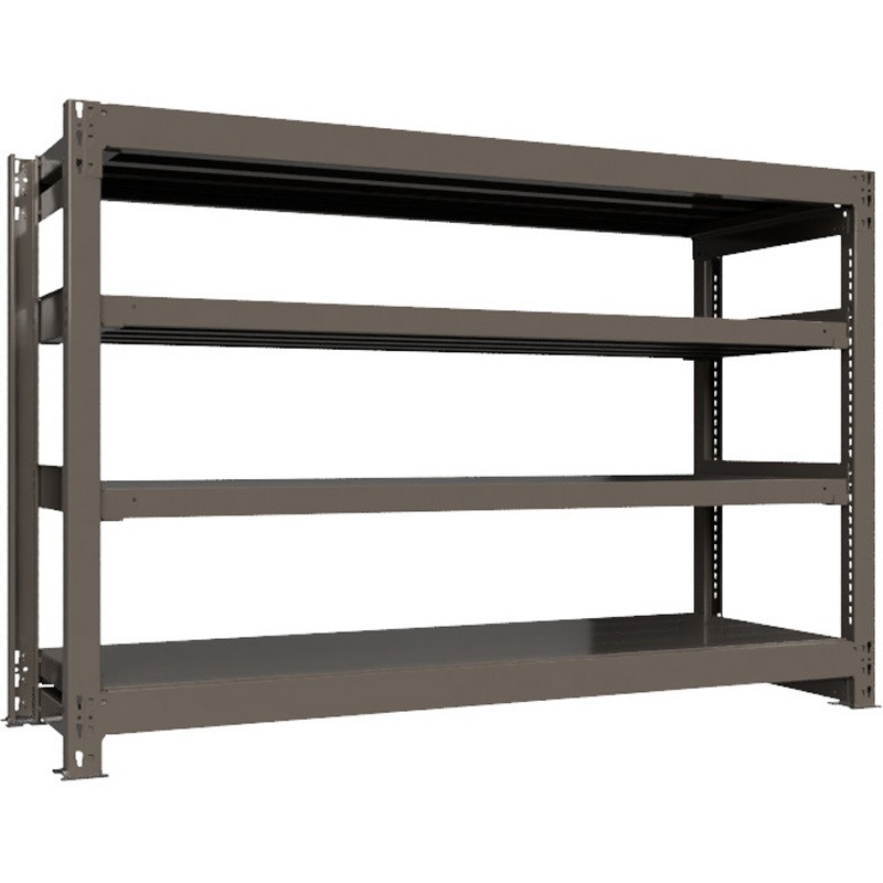 重量ラック ボルトレス 1000kg 単体 高さ1200mm モノタロウ グレー色 4段 間口1800mm