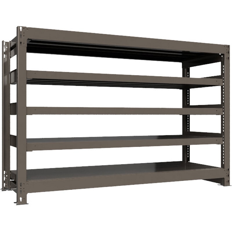 重量ラック ボルトレス 1000kg 単体 高さ1200mm モノタロウ グレー色 5段 間口1800mm