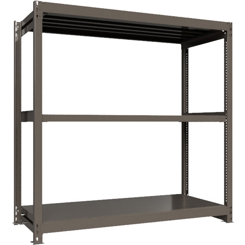 重量ラック ボルトレス 1000kg 単体 高さ1800mm モノタロウ グレー色 3段 間口1800mm