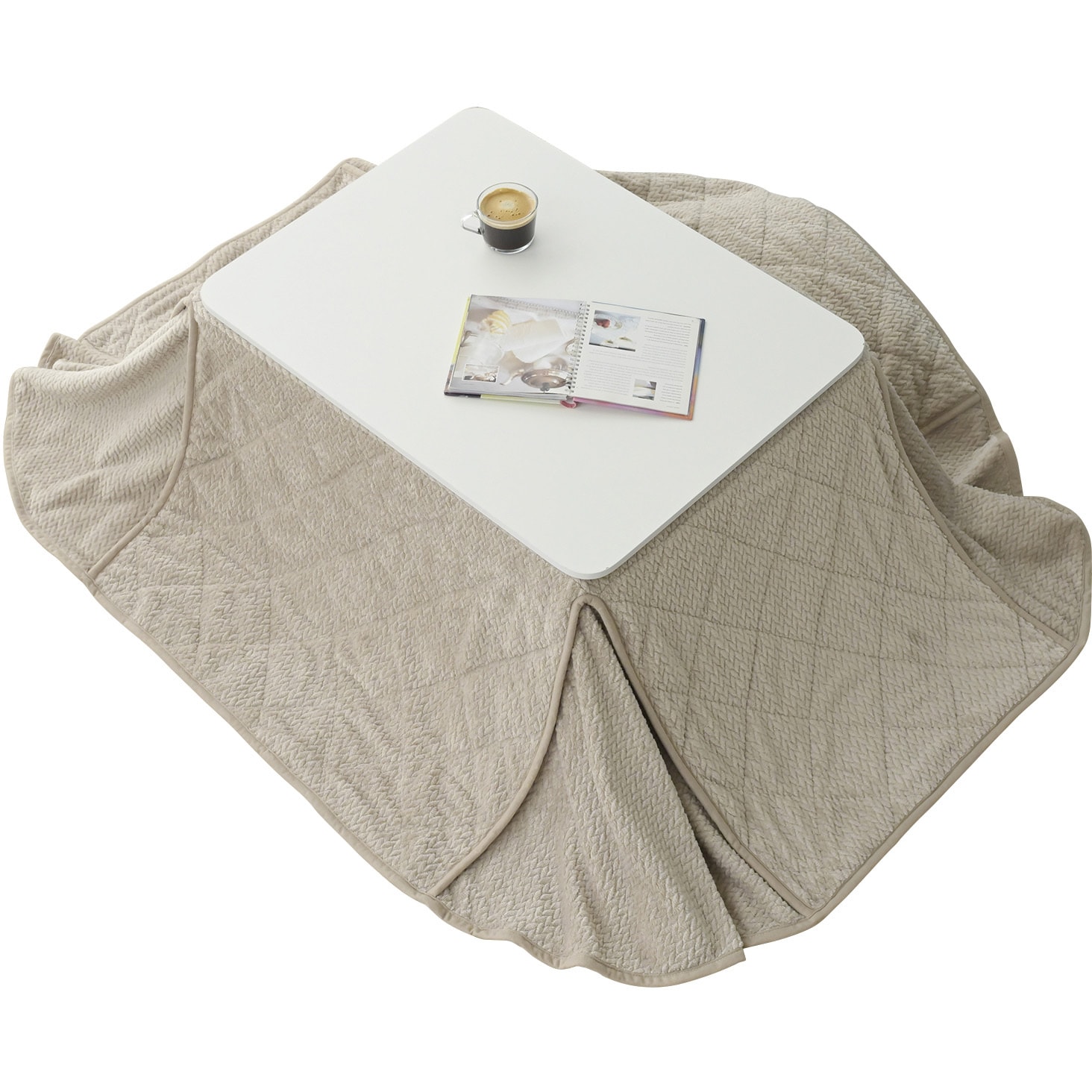 4人用こたつセット [こたつ本体＋布団＋チェア4脚］ 135cm×80cm