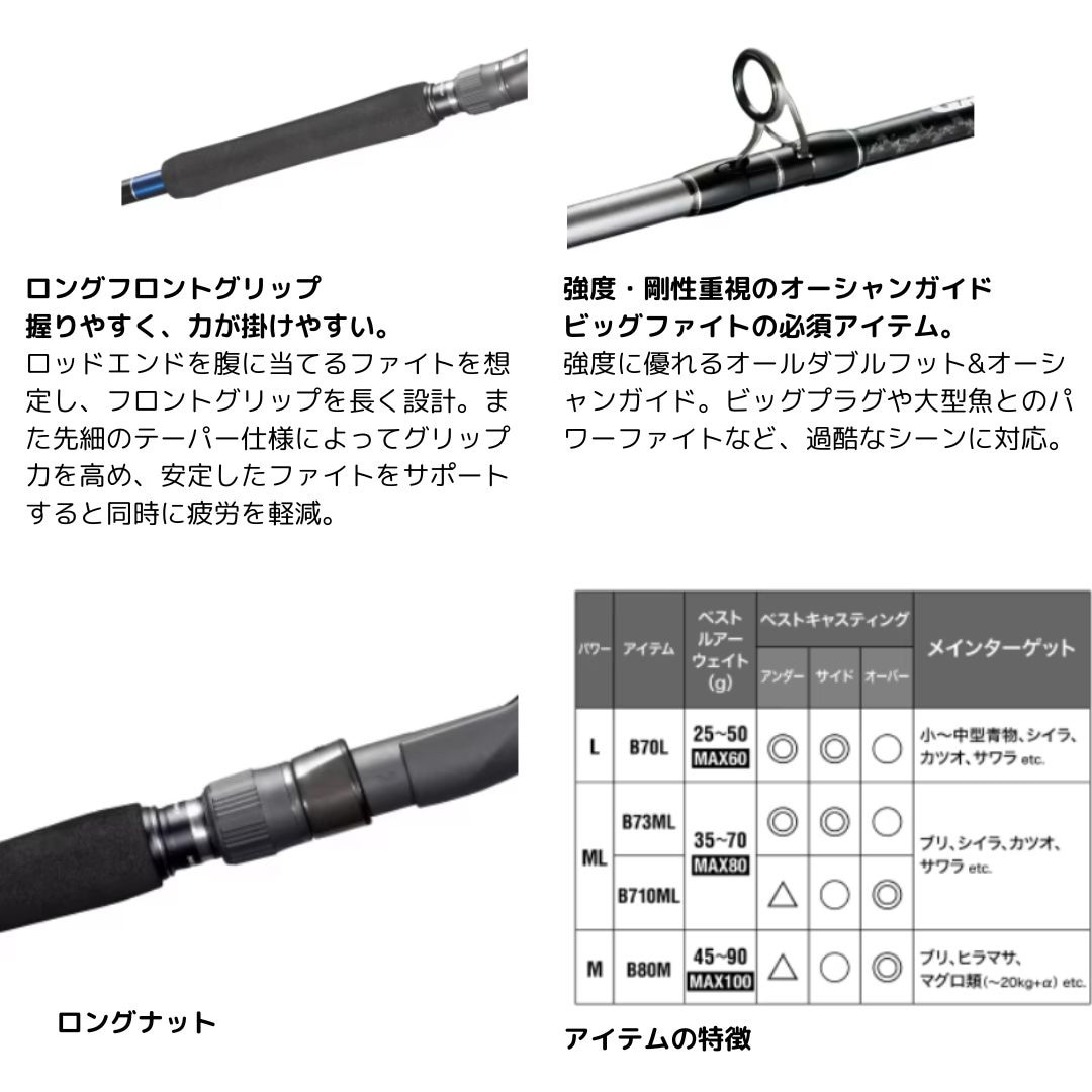 美品　シマノ　グラップラー　タイプC B73ML ベイトキャスティング B73ML グラップラー タイプC(ベイトキャスティング) SHIMANO