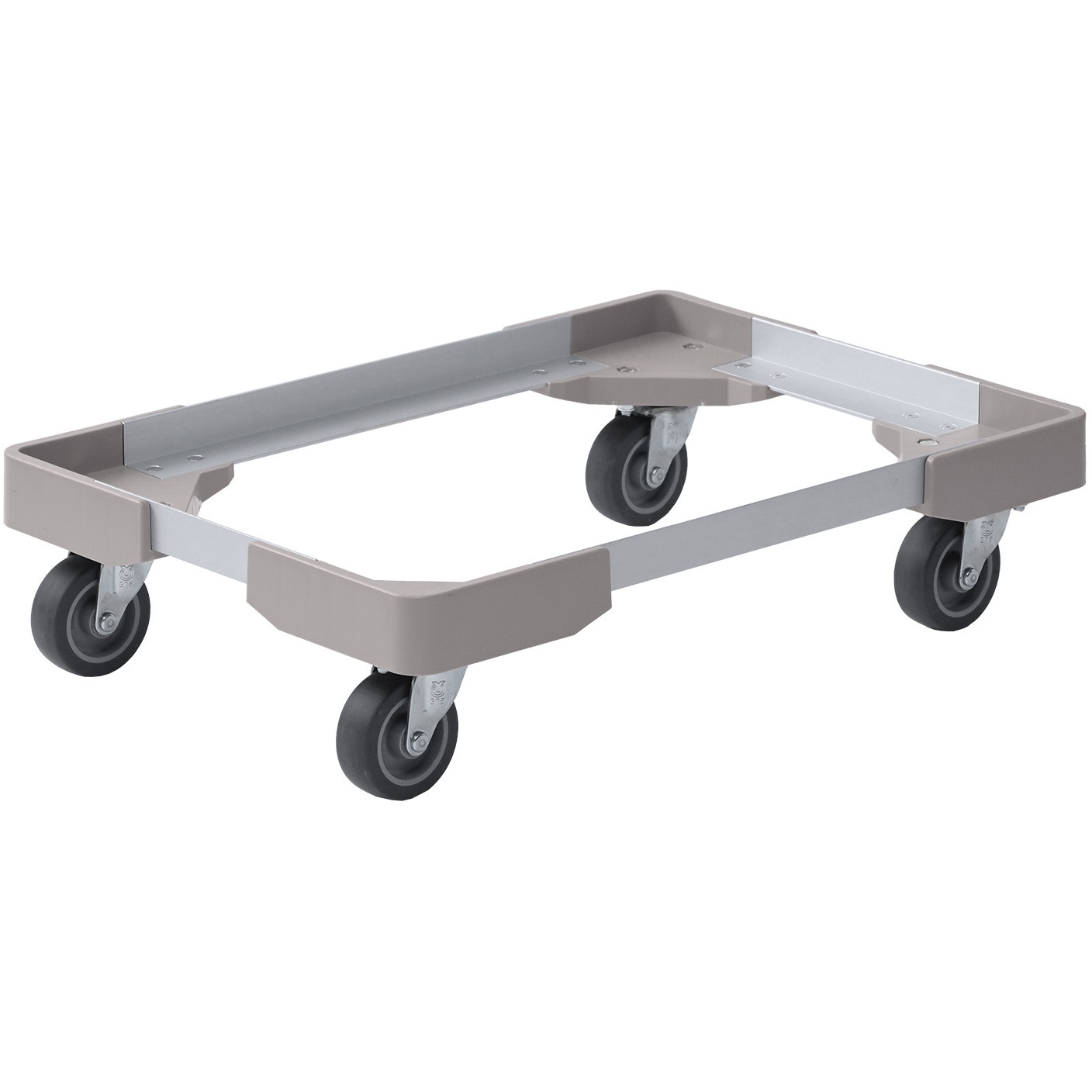 NTA-E7550MK×2 L型アルミアングル台車 (40/50Lコンテナ用) 日東 軽量 4輪(自在×4) 軽量 モカ色 4輪(自在×4)  1セット(2台)