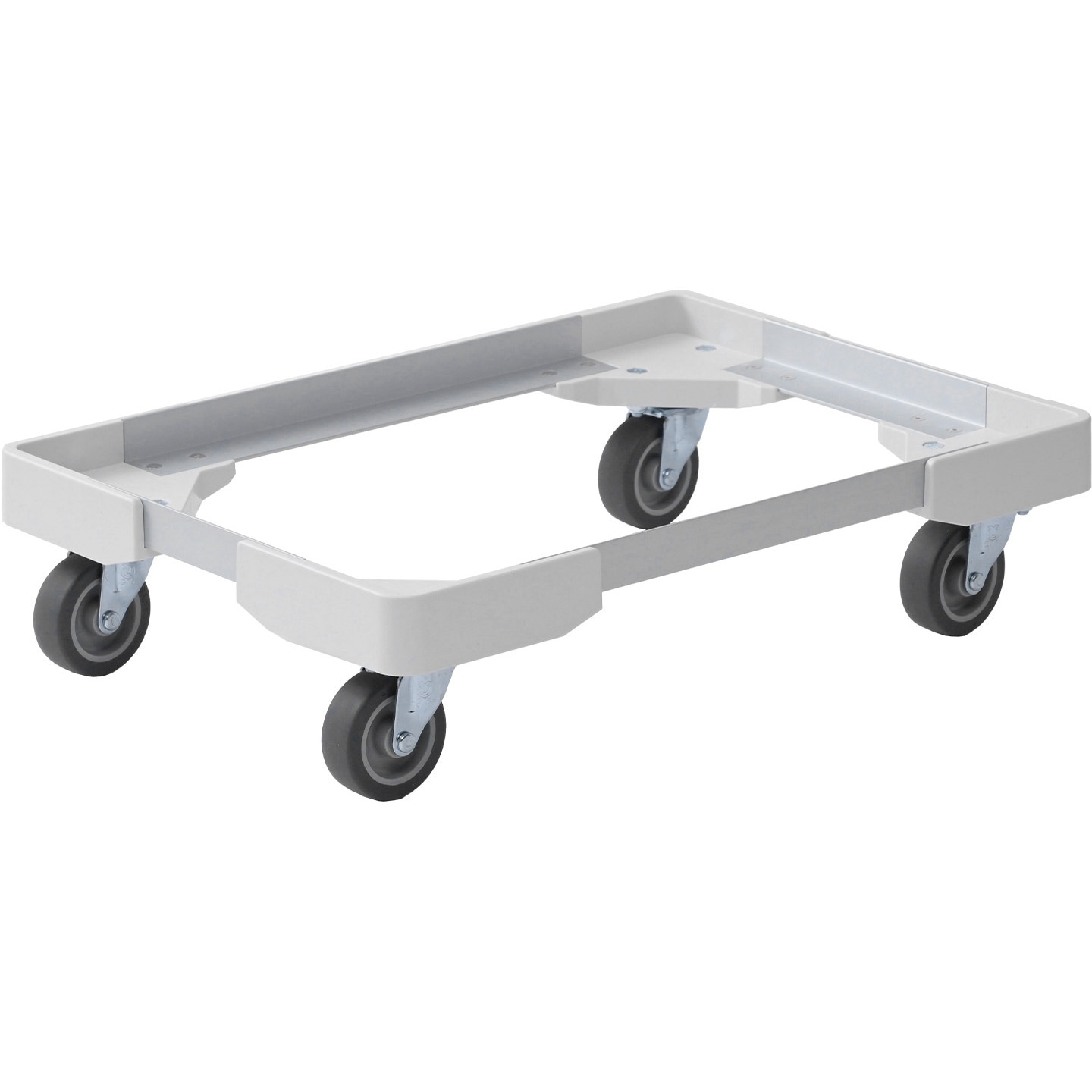 NTA-E7550WH×4 L型アルミアングル台車 (40/50Lコンテナ用) 日東 軽量 4輪(自在×4) 軽量 ホワイト色 4輪(自在×4)  1セット(4台)