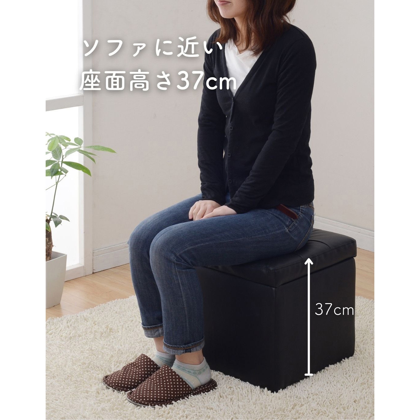 FBS-S(DBR)P 収納スツール 収納ボックス 1台 YAMAZEN(山善