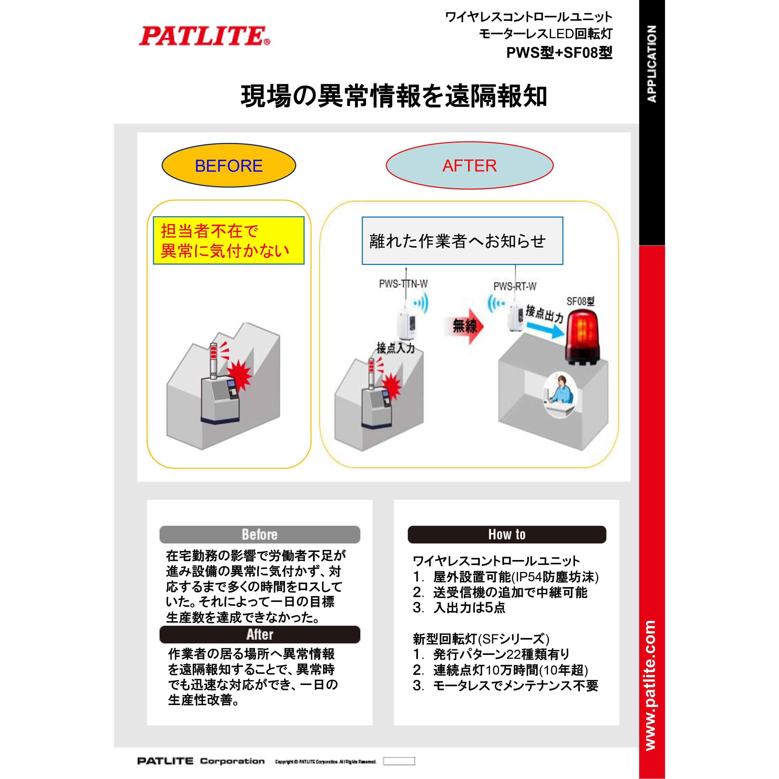PWS-TTP-W ワイヤレスコントロールユニット PWSシリーズ 1個 パトライト(PATLITE) 【通販サイトMonotaRO】