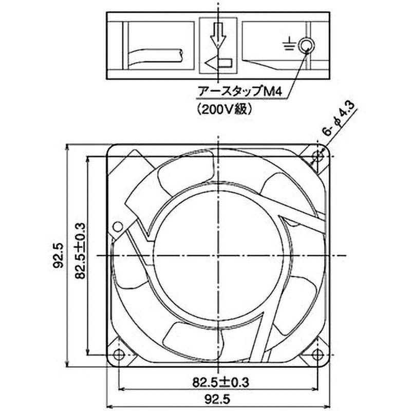 ASEN90211 ACファンモータ □92角 リード線付 1個 Panasonic