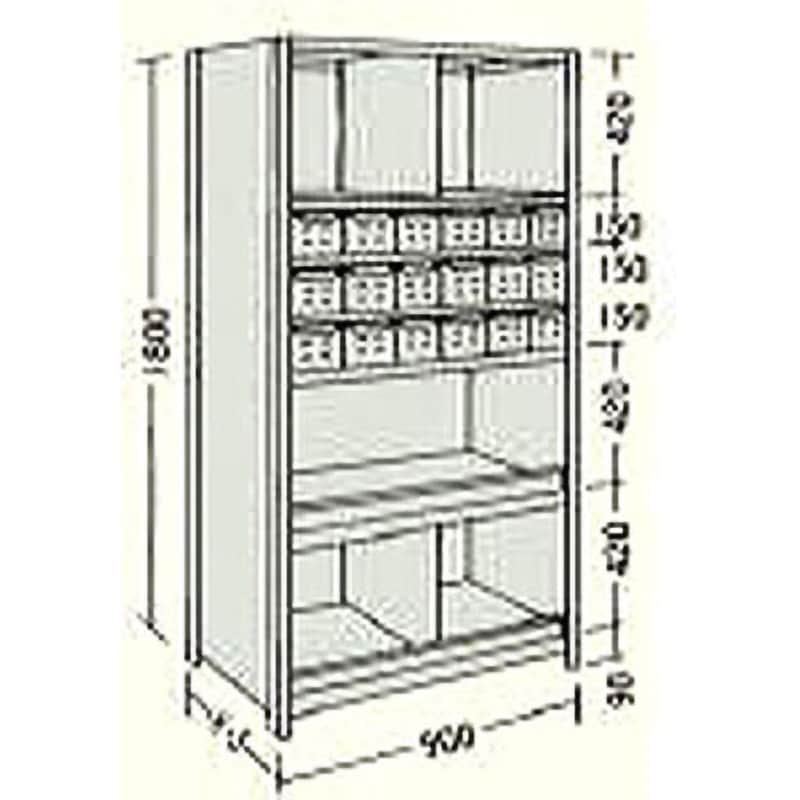 LA63S77 NF 引出し付軽量物品棚 日本ファイリング スチール 奥行450mm  LA63S77
