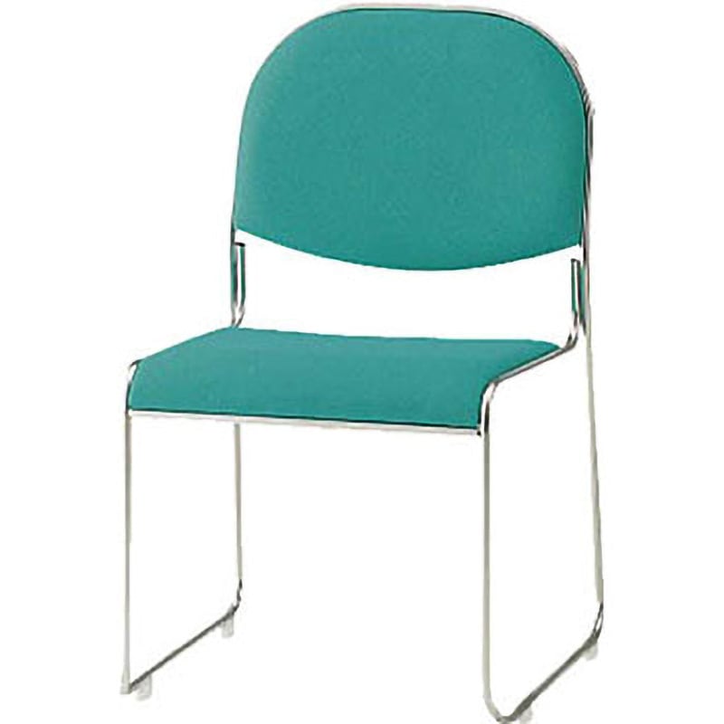 TOKIO スタッキングチェア ステンレス脚 クリアグリーン □▽120-1002