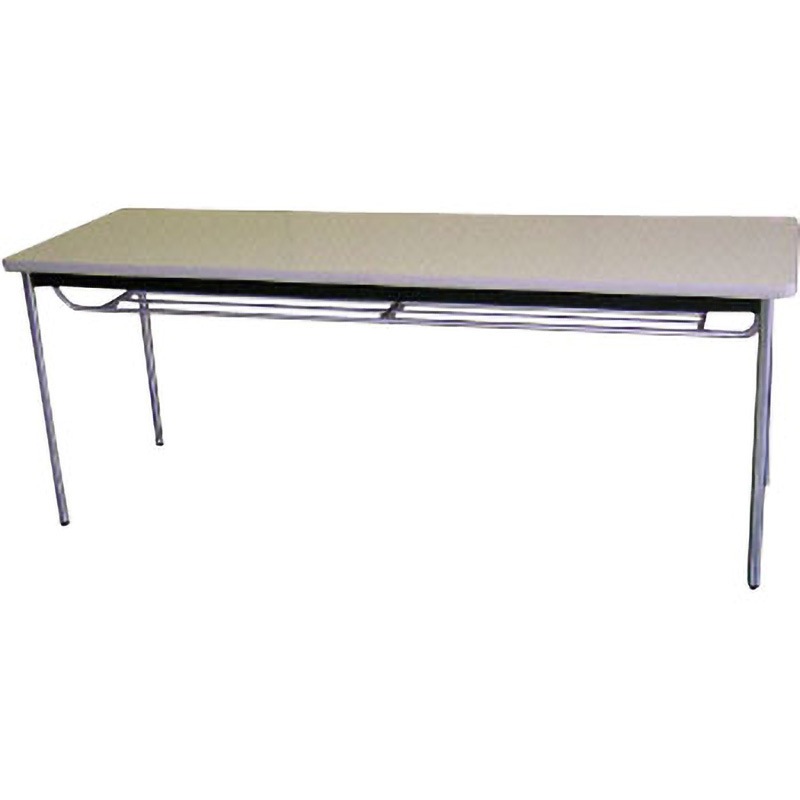 TDS1860TM TOKIO ミーティングテーブル 丸脚棚付 1800×600mm ネオグレ TOKIO(藤沢工業) ニューグレー色 高さ700mm  TDS1860TM