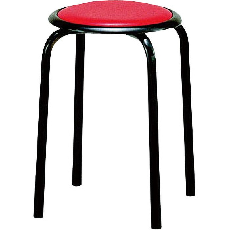 M24T TOKIO 丸イス ビニールシート スチールパイプ焼付塗装 TOKIO(藤沢工業) 丸椅子 レッド色   M24T