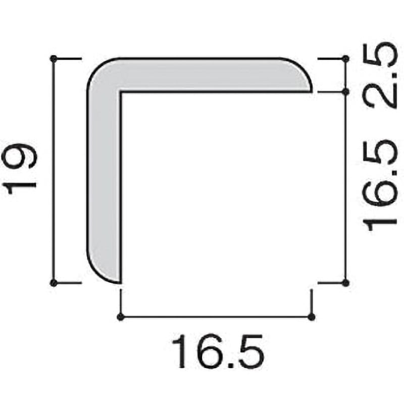 SC1991 エンビ 外コーナー 光 オーク色 寸法19×19×2.5mm 1本