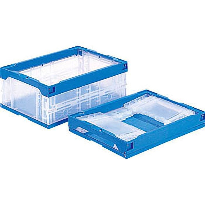 オリコン30B 透明青 サンコー(三甲) 折りたたみコンテナ 【通販