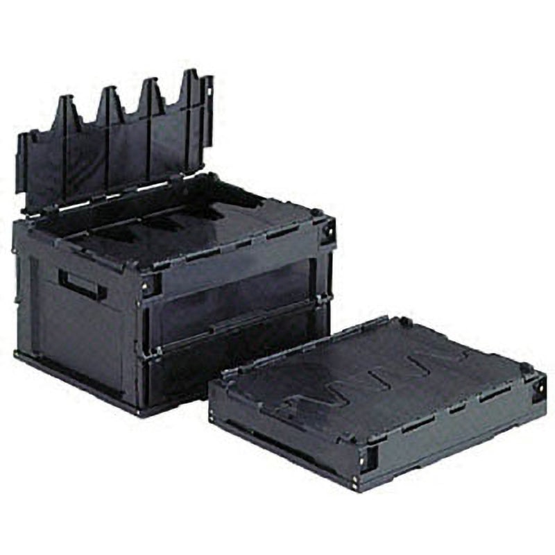 55164000BK サンクレットオリコン20B(導電)黒 サンコー(三甲) 種別NO.551640 フタのあり FOLDINGコンテナータイプ 外寸(幅×奥行×高さ)380×305×237mm 1個