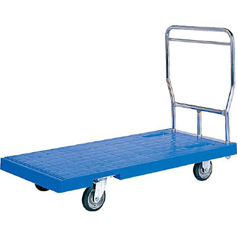 80860001BL503 スキット台車 青 サンコー(三甲) 荷重500kg ゴム車 PP製 荷台寸法1330×650mm 1個